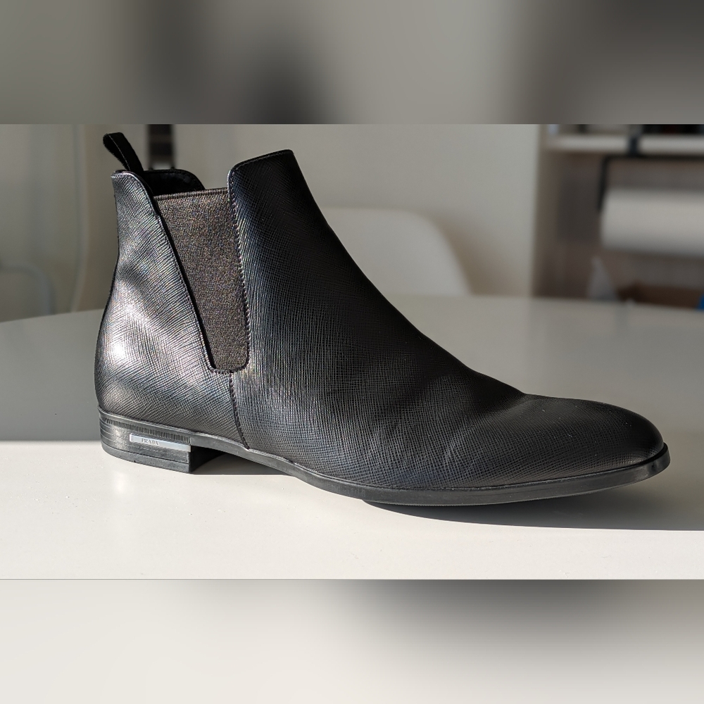 Prada Saffiano Chelsea Boots